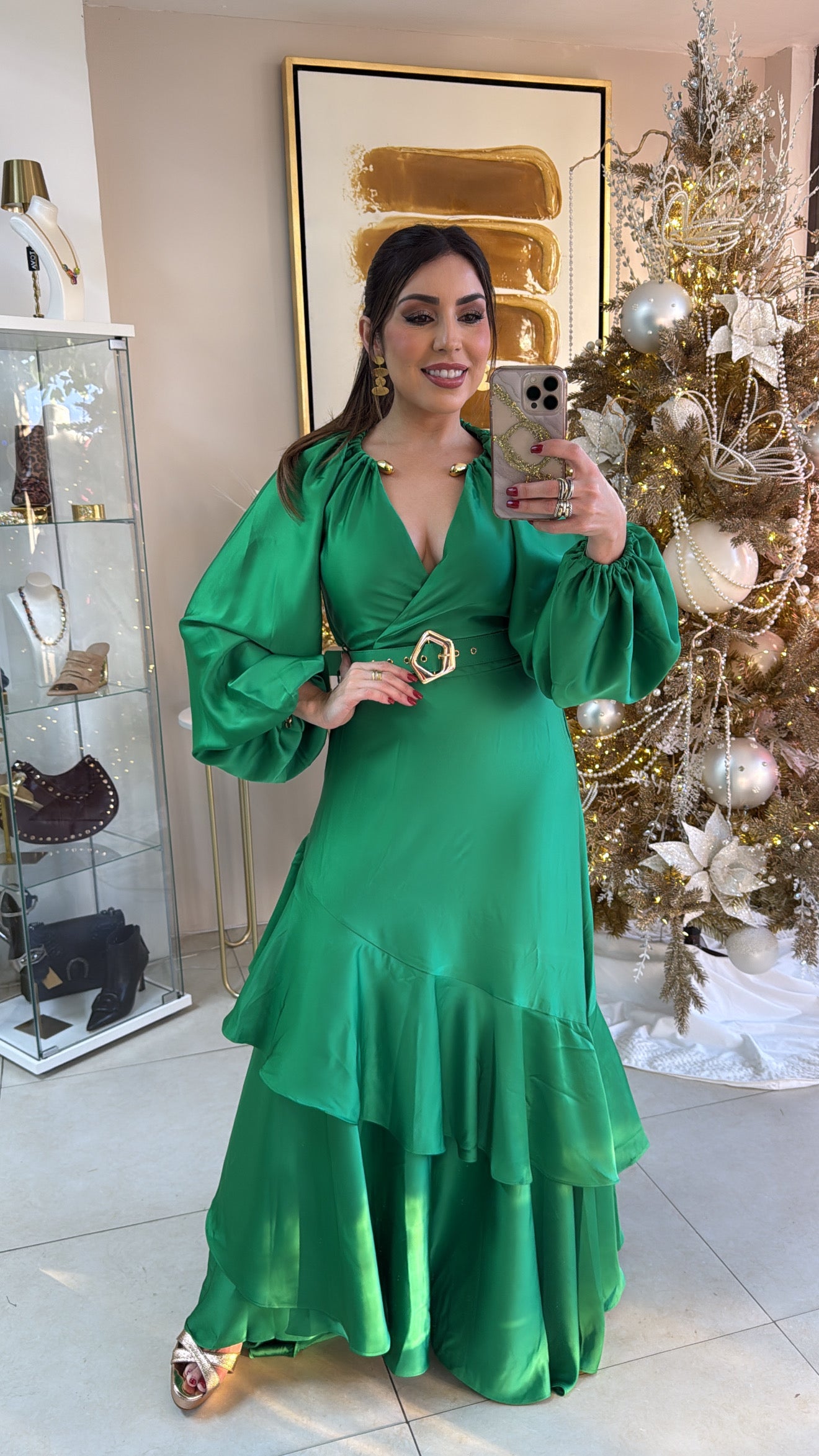 Green Ruffle Dress