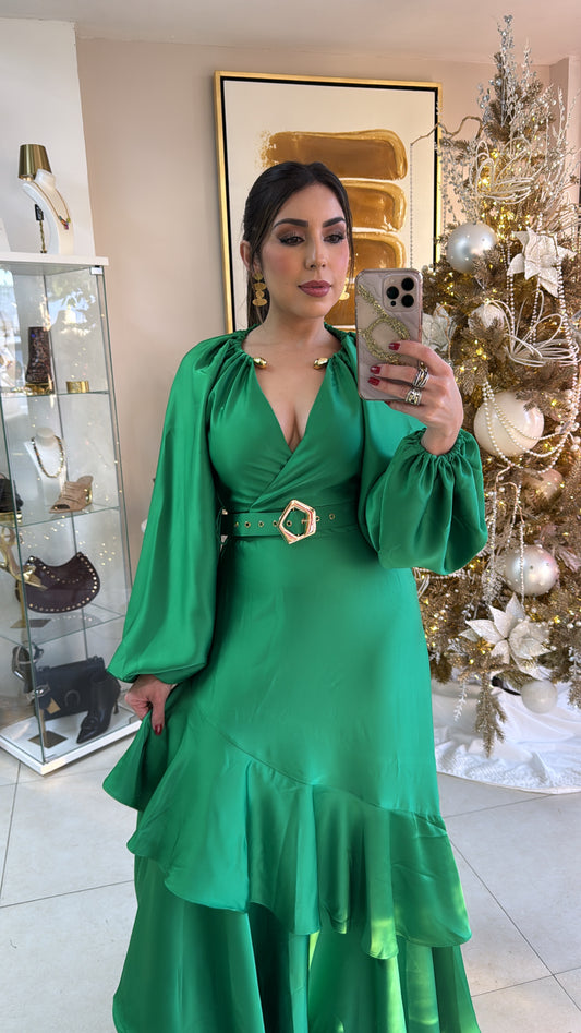 Green Ruffle Dress