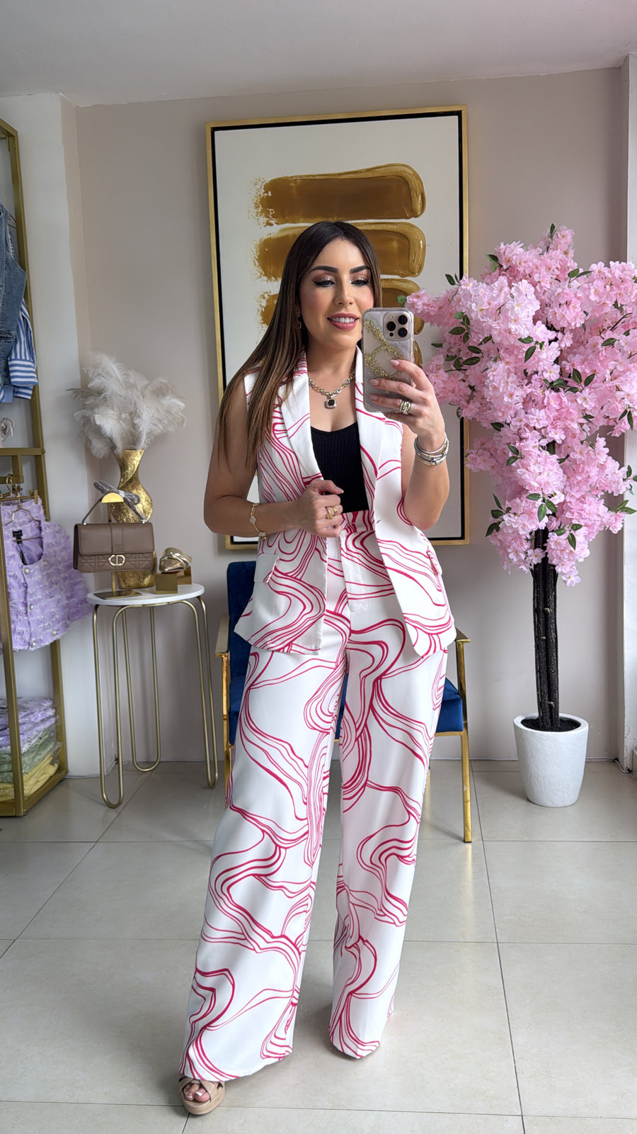 Fuchia Vest Set
