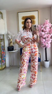 Floral Print Set Orange