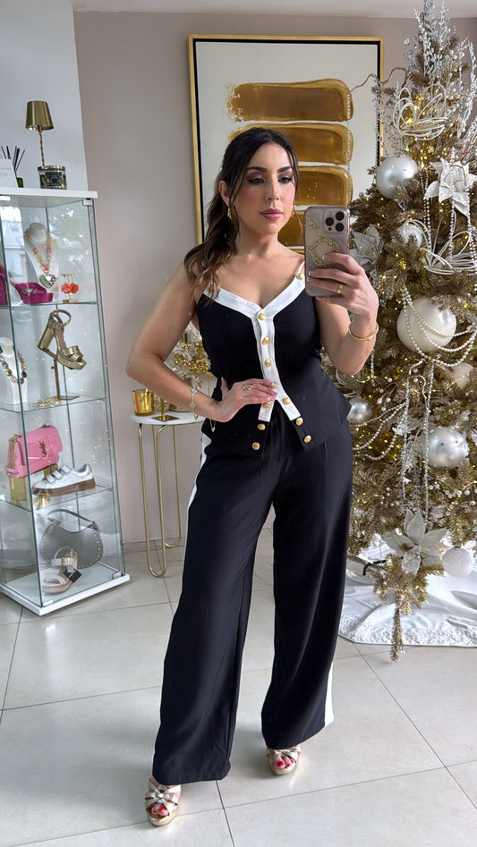 Black & White Pant Set