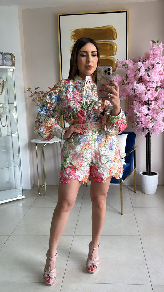 Multi Crochet Short Set