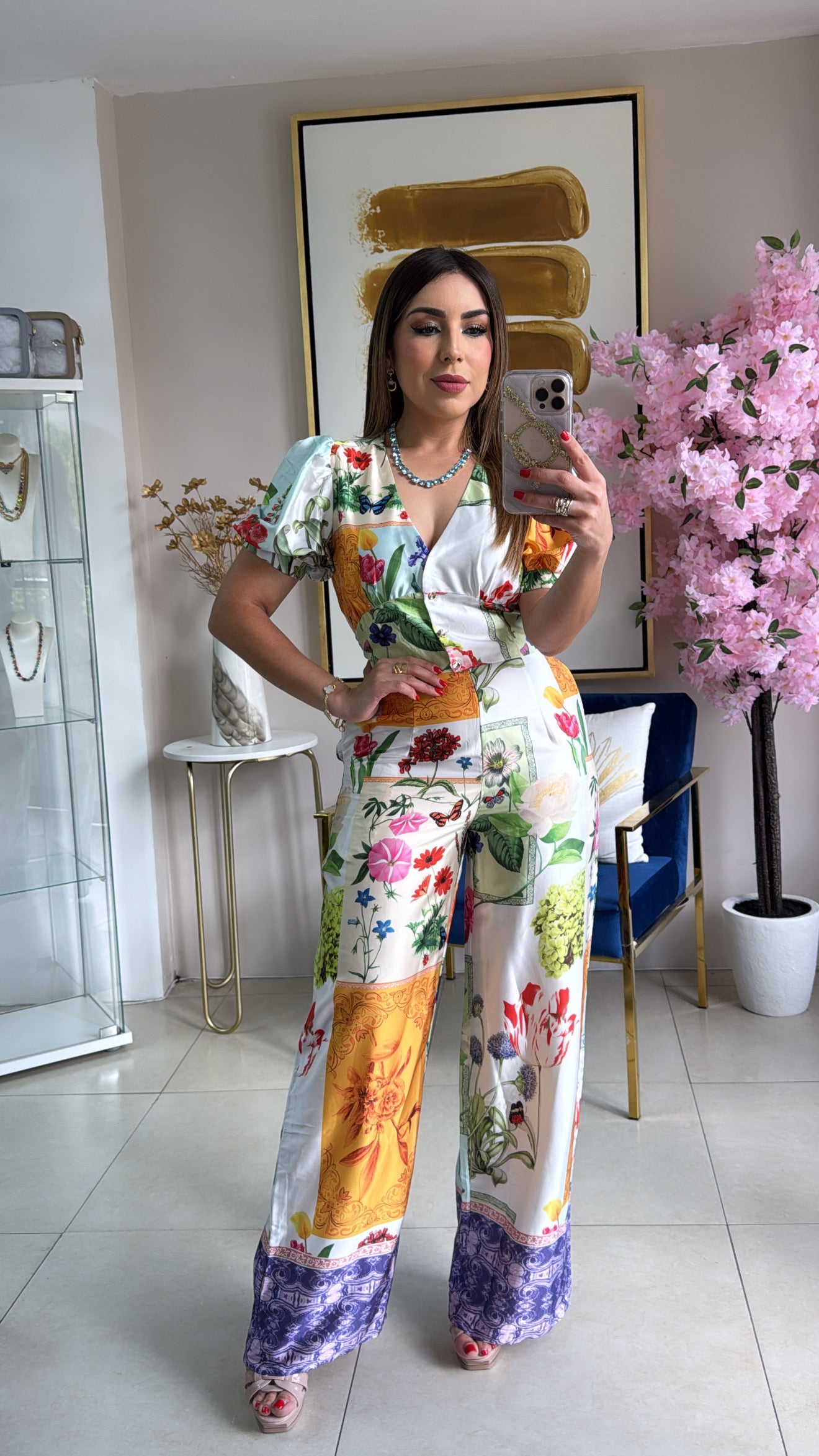 Multi Print Pant Set