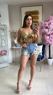 Gold Heart Shorts