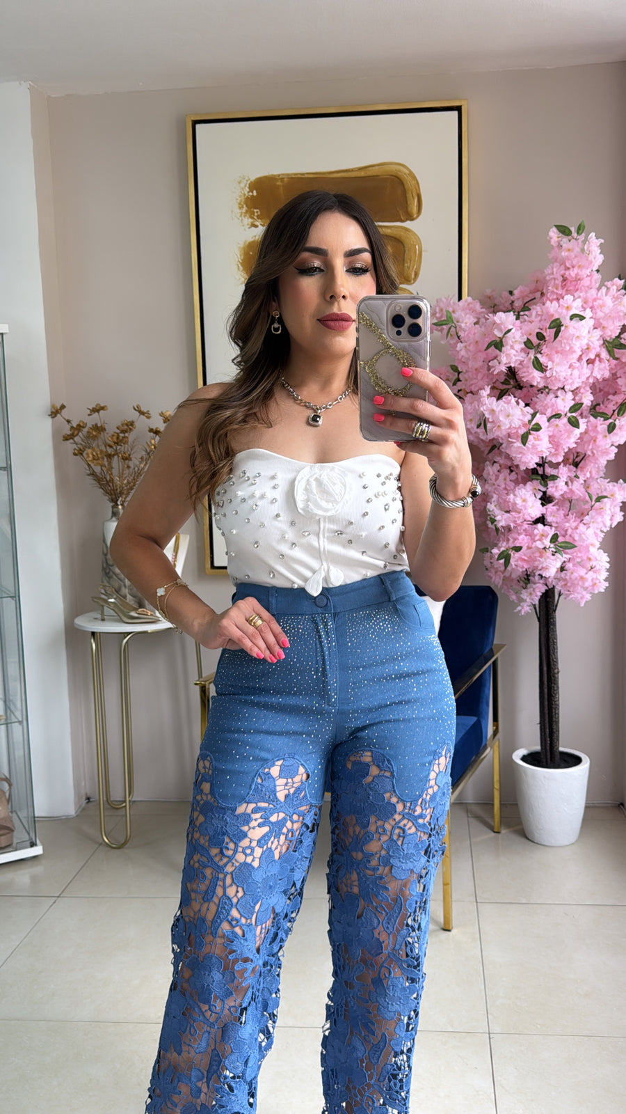Lace Denim Jean