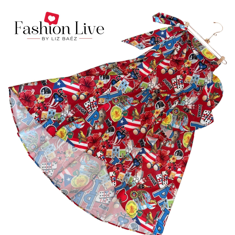Puerto Rico Wrap Skirt Red