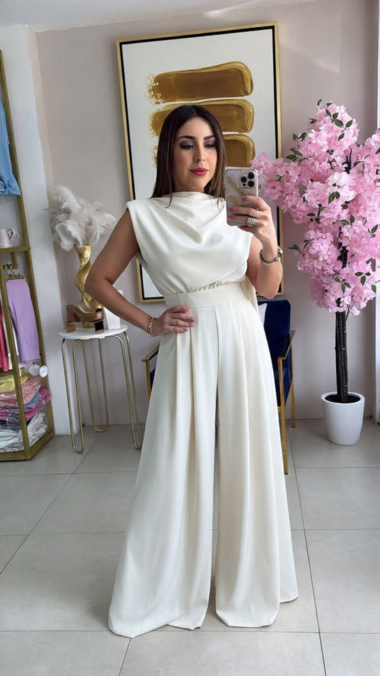 Ivory Cape Jumpsuit