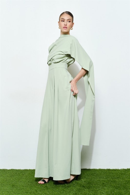 Mint Cape Jumpsuit