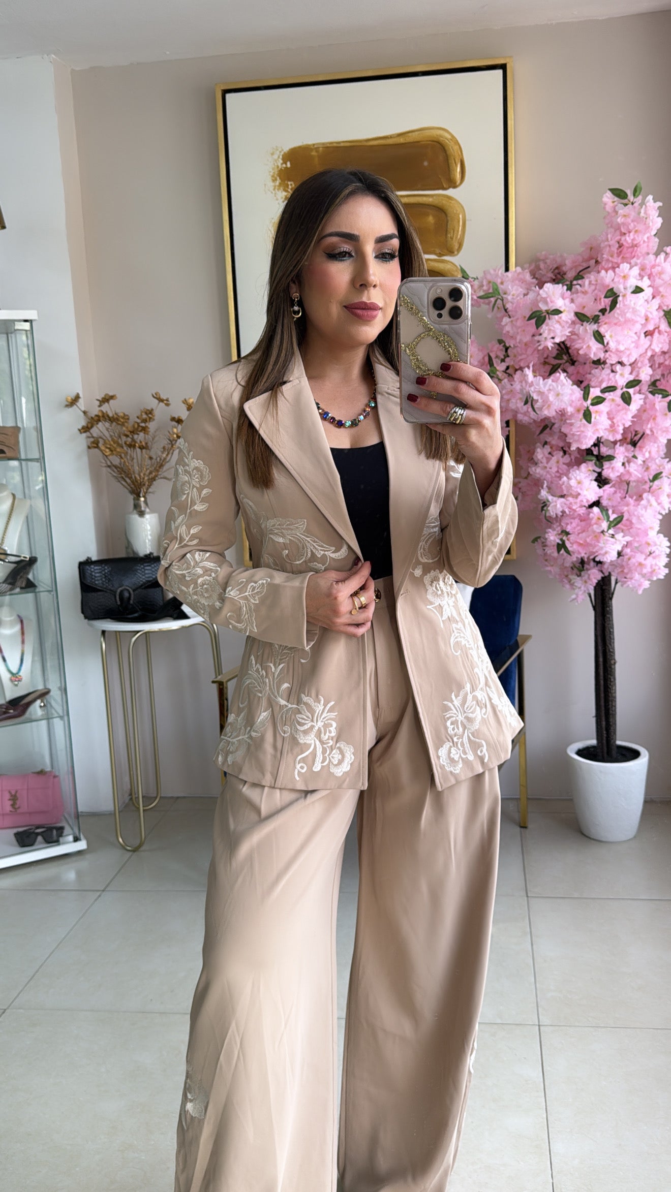 Embroidery Blazer Set