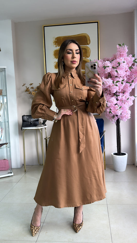 Camel Midi Dress