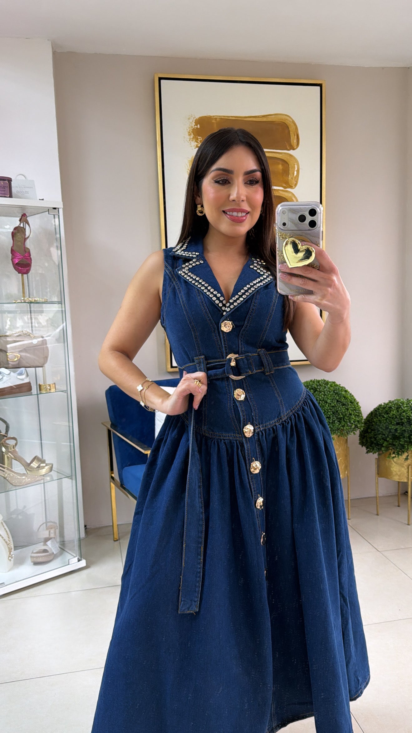 Denim Rhinestones Dress – Fashion Live by Liz