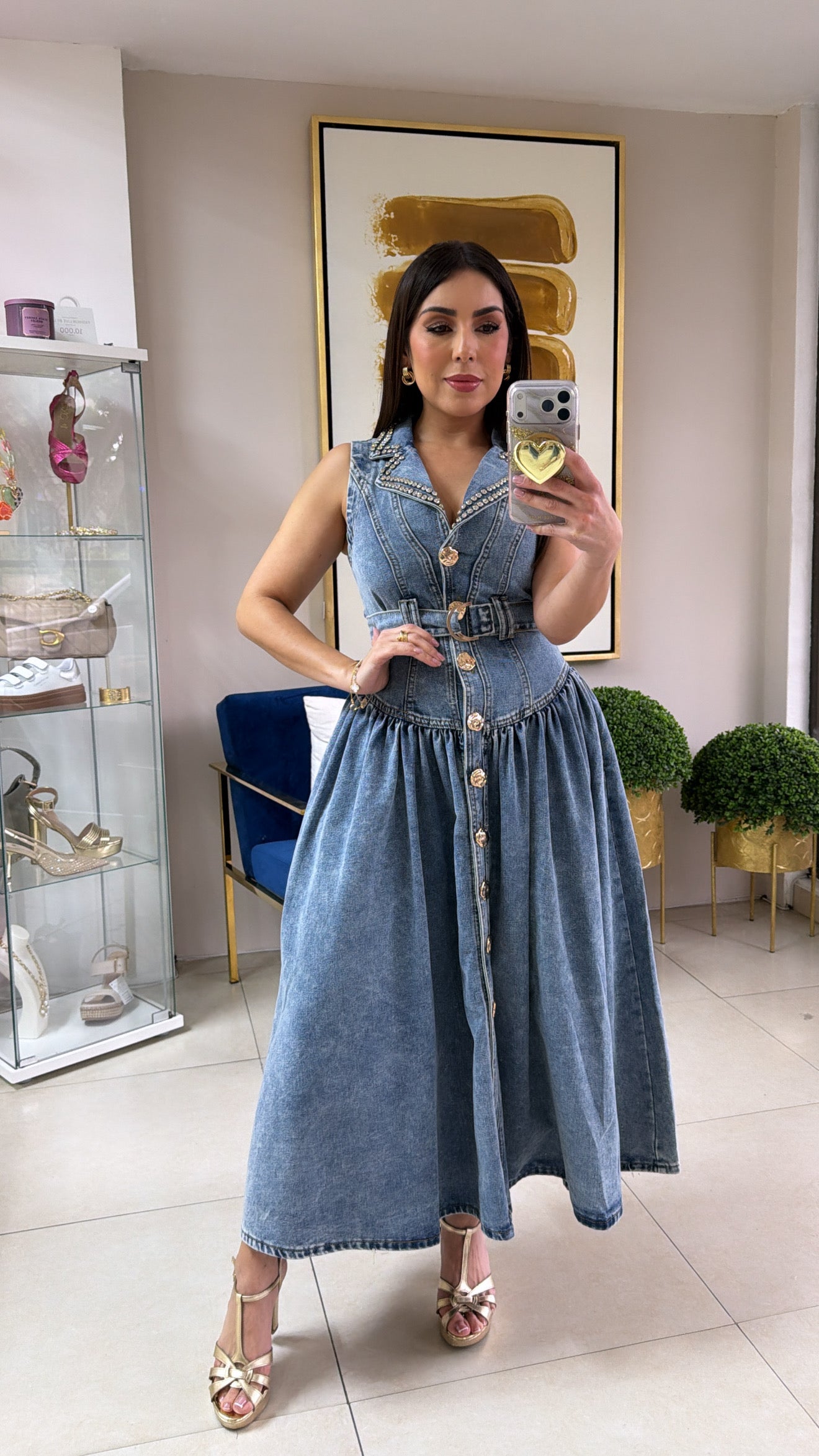 Ligh Denim Rhinestones Dress