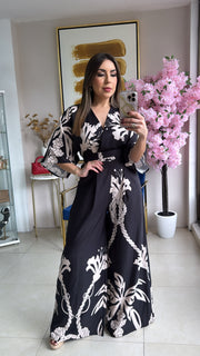Cream & Black Jumpsuit