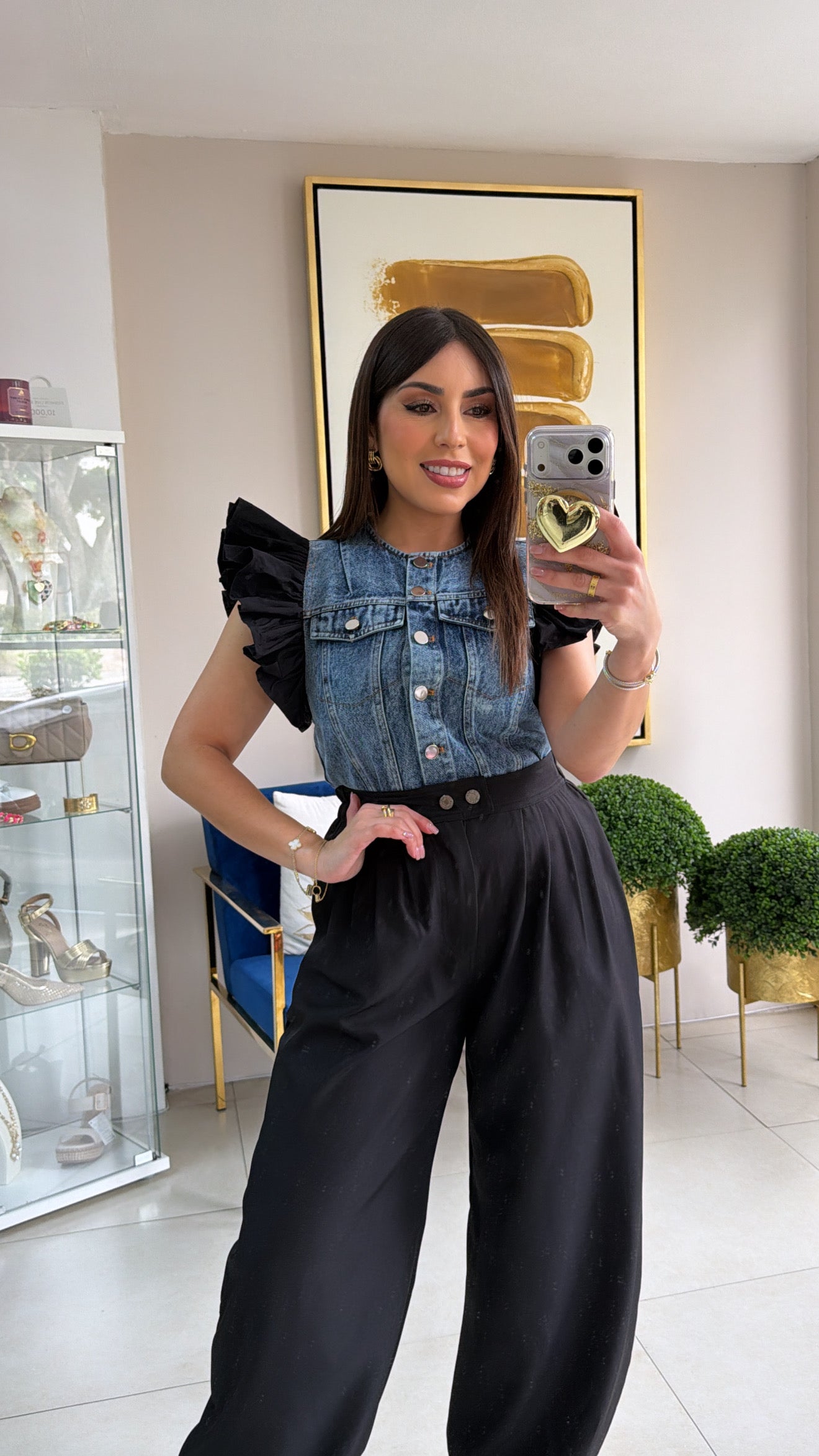 Denim Black Blazer