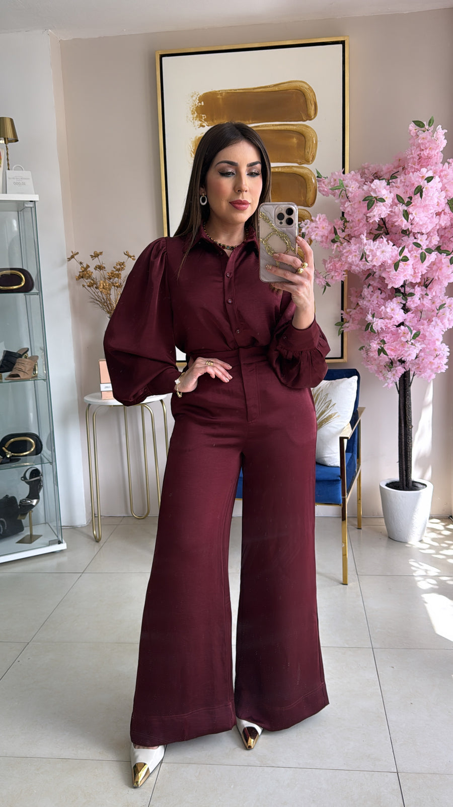 Wine Top & Pant Set