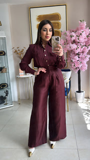 Wine Pant Set