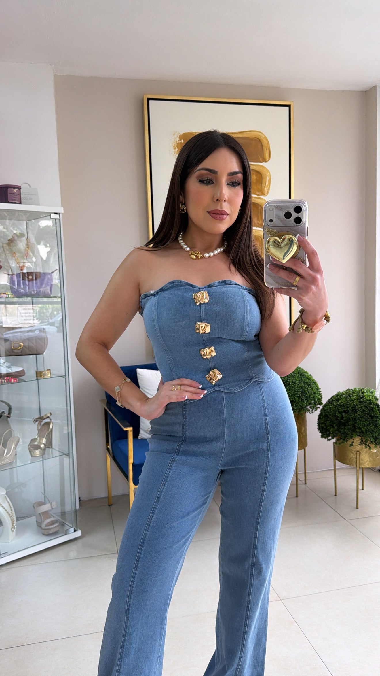 Denim Strapless Set