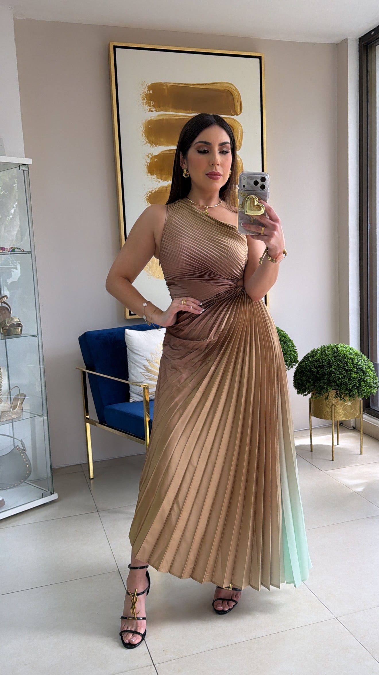 Pleated Ombré Dress