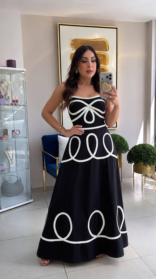 Black Robe Maxi Dress