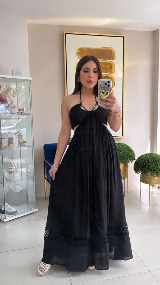 Black Boho Maxi Dress