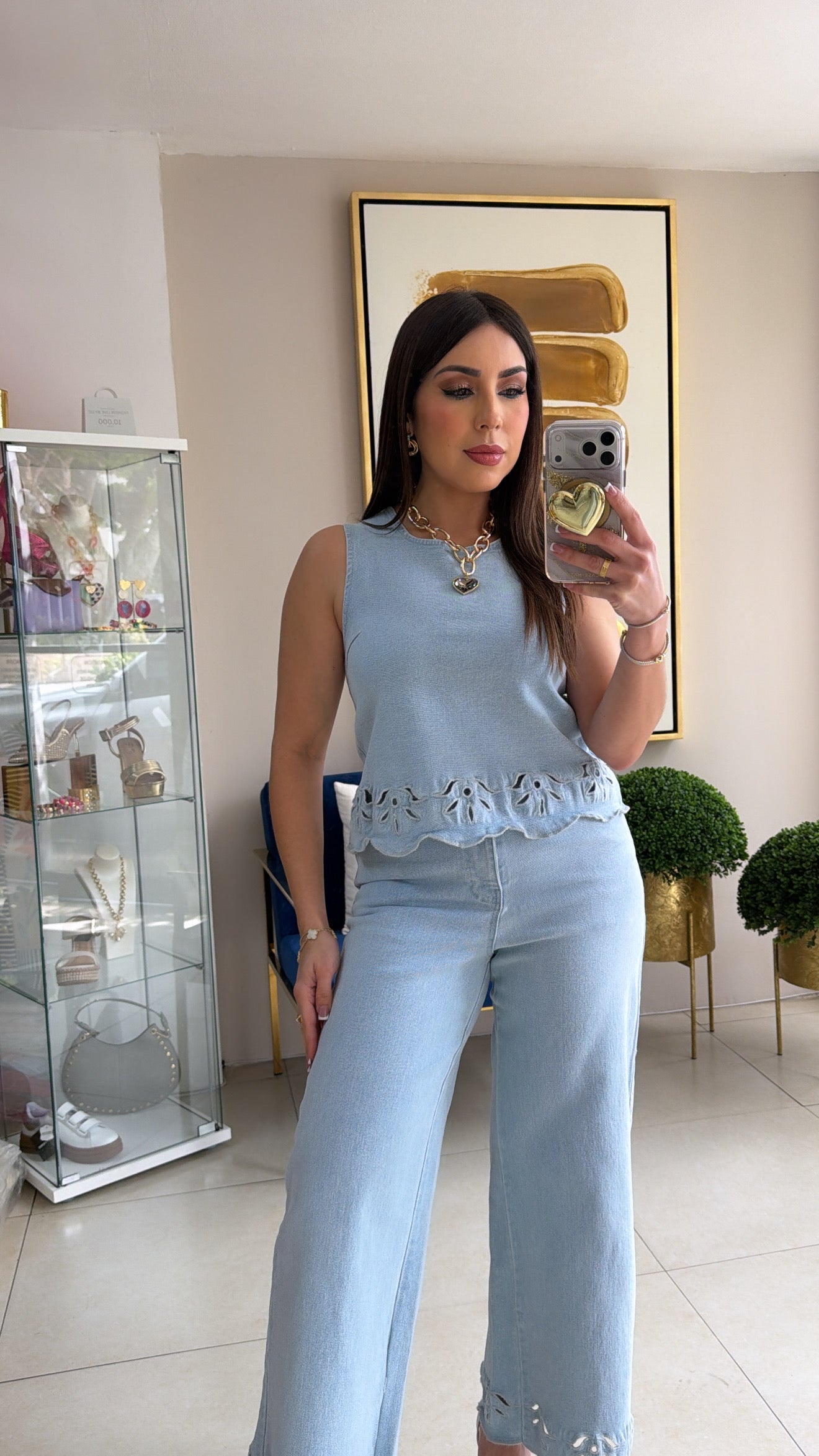 Denim Capri Set