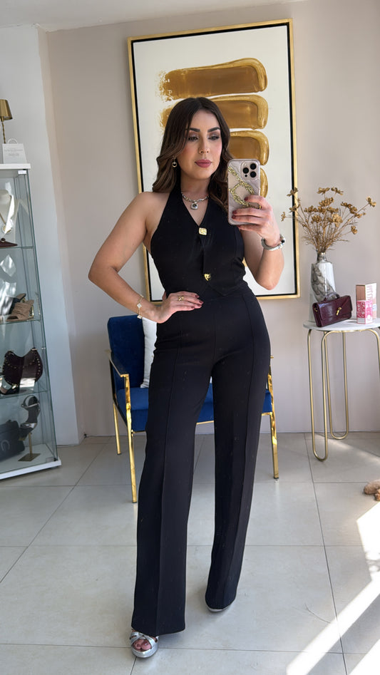 Black Vest Pant Set