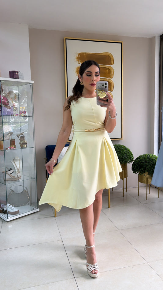 Yellow Assymetric Dress