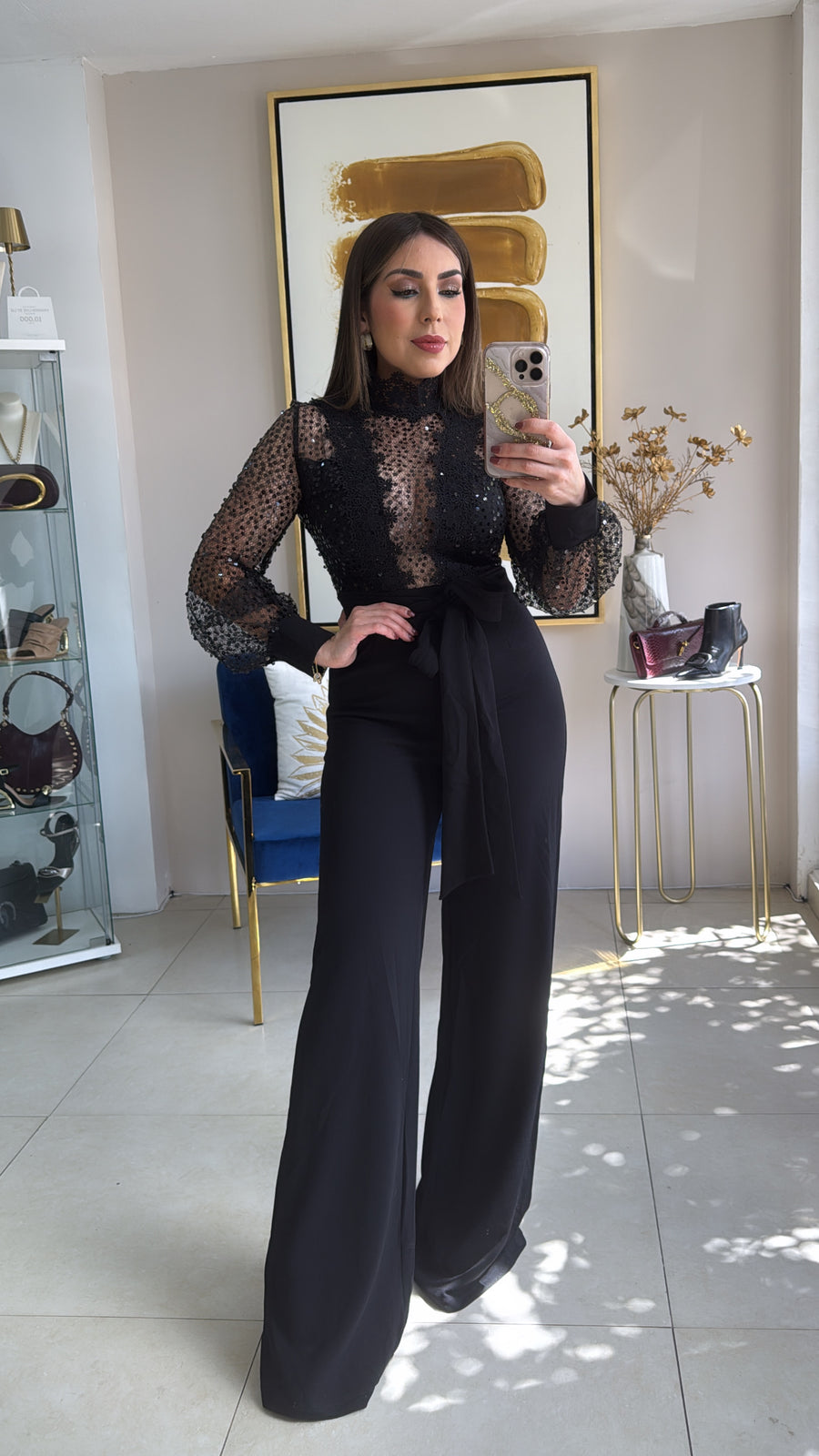 Sequins Black Jumpsuit