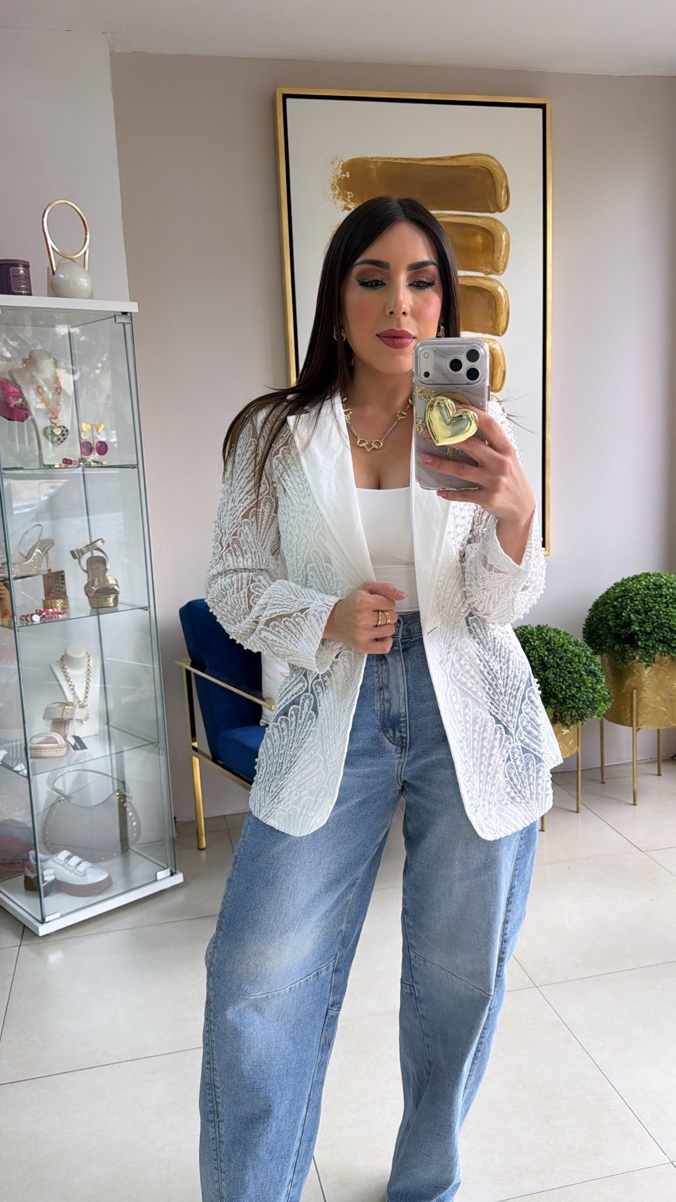 White Pearls Blazer