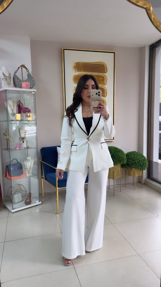 White Blazer Set