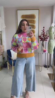 Heart Knit Sweater Top