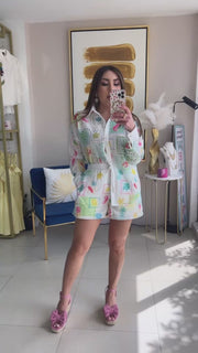 Lace Print Short Set