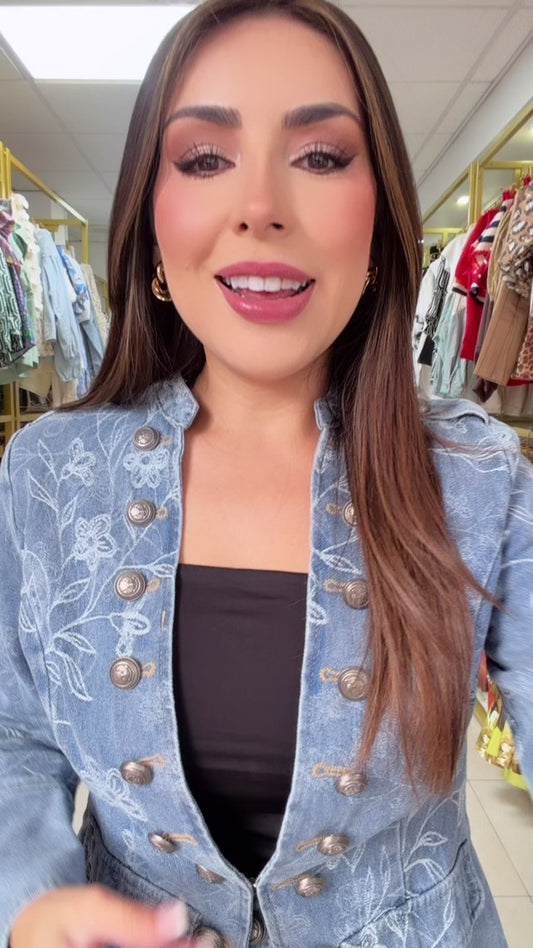 Denim Floral Napoleón Set