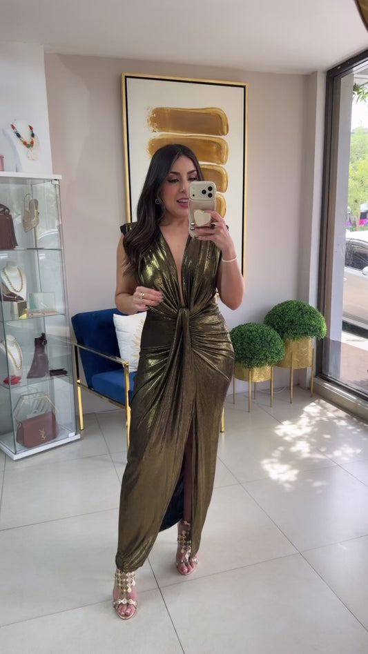 Gold Shine Italian Dress