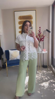 White Embroidered Top