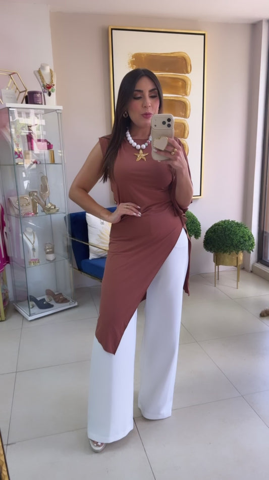 Brown Assymetric Top