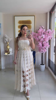 Cream Midi Dress