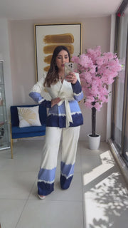 Blue Ombre Blazer Set