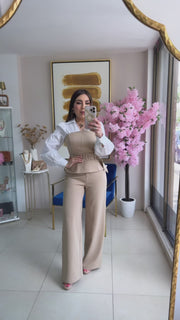 Beige Pant Set