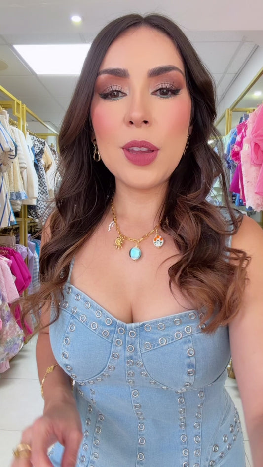 Denim Corset Set