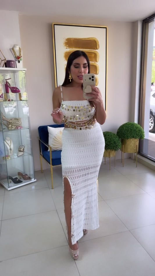 White Skirt Crochet Set