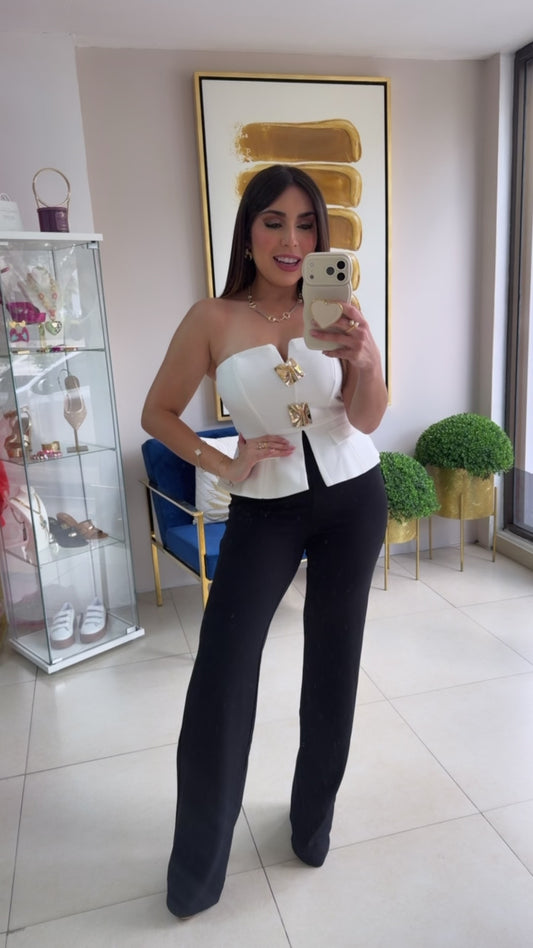 Black & White Pant Set