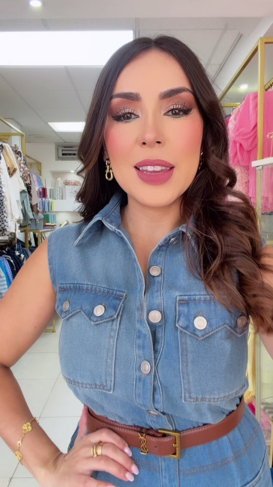 Denim Long Jumpsuit