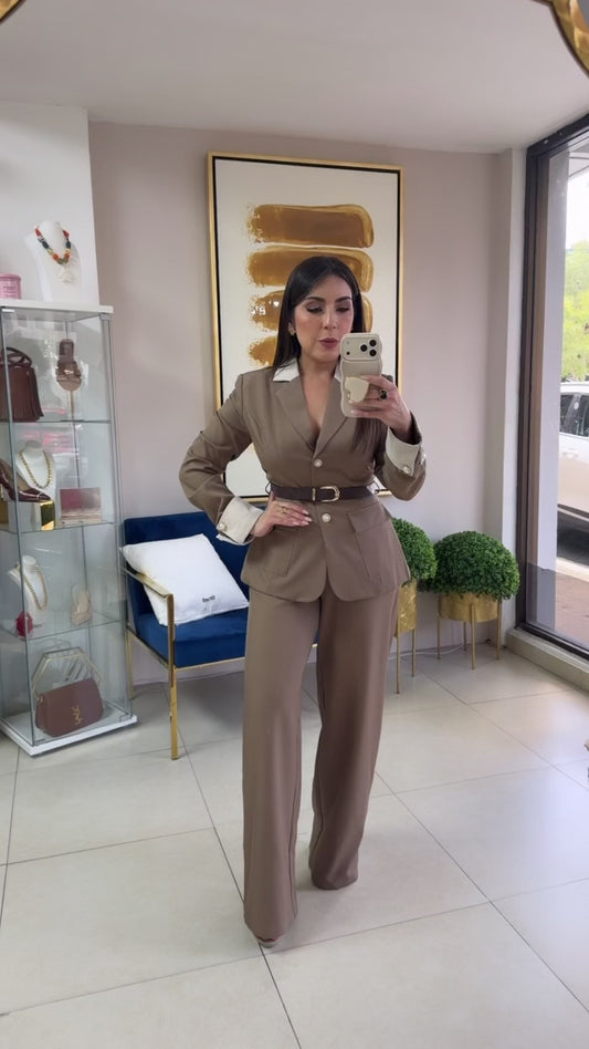 Mocha Blazer Set