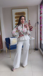 White Eyelet Pants