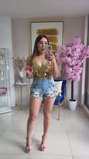 Gold Heart Shorts