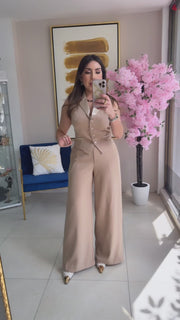 Beige Vest Set