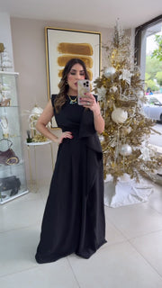 Black Ruffle Jumpsuit