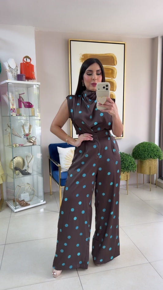 Polka Blue & Brown Set