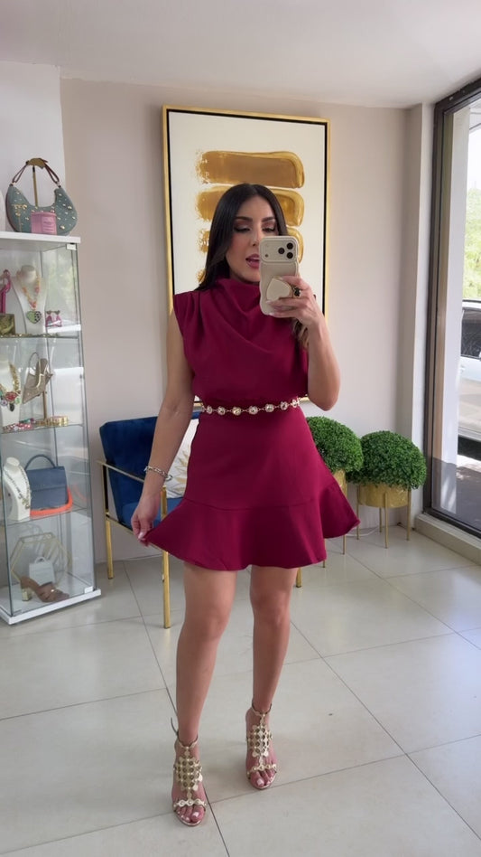 Wine Mini Dress